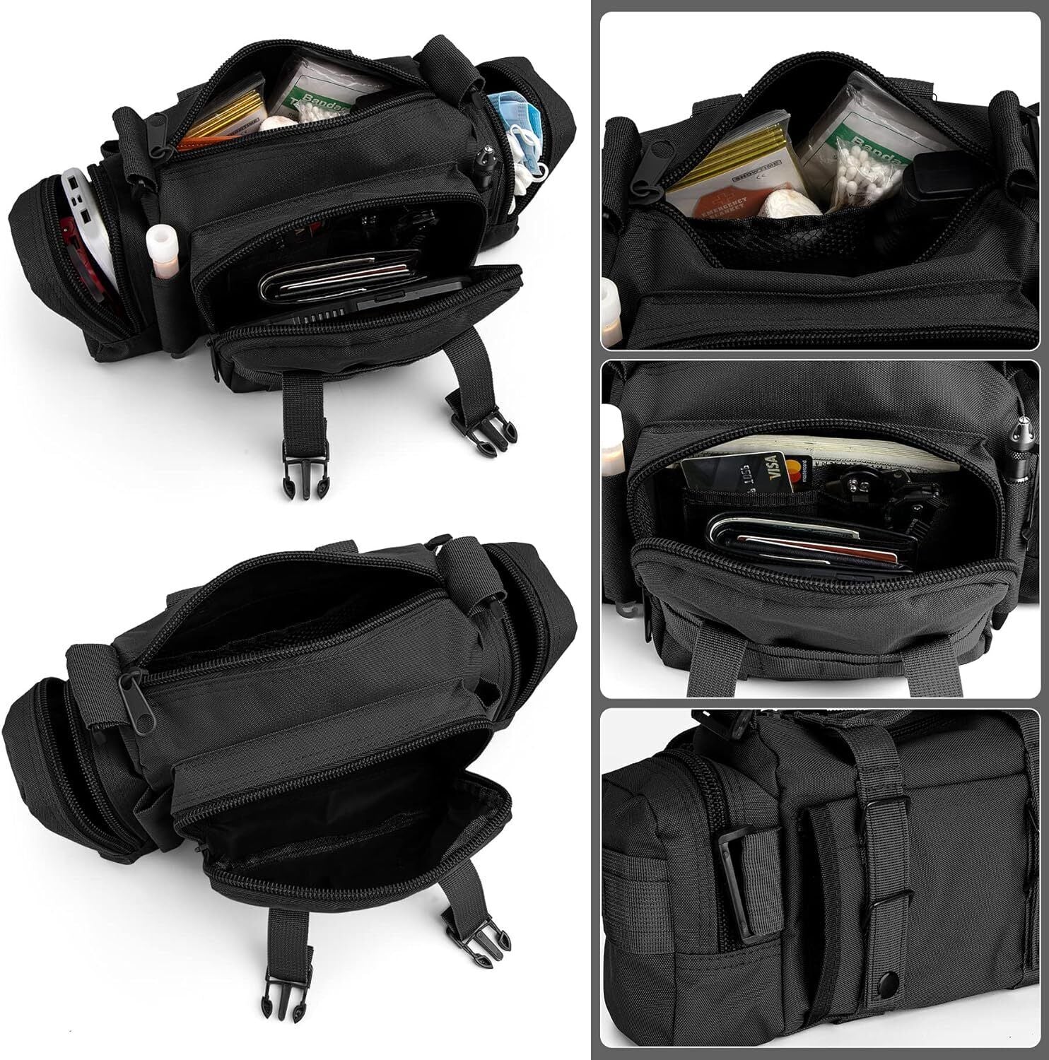 Multipurpose Outdoor Tactical Bag Fanny Pack, Shoulder Bag & Tote Small Duffle Bag Molle Gym Bag Waterproof Travel Sport Handbag
