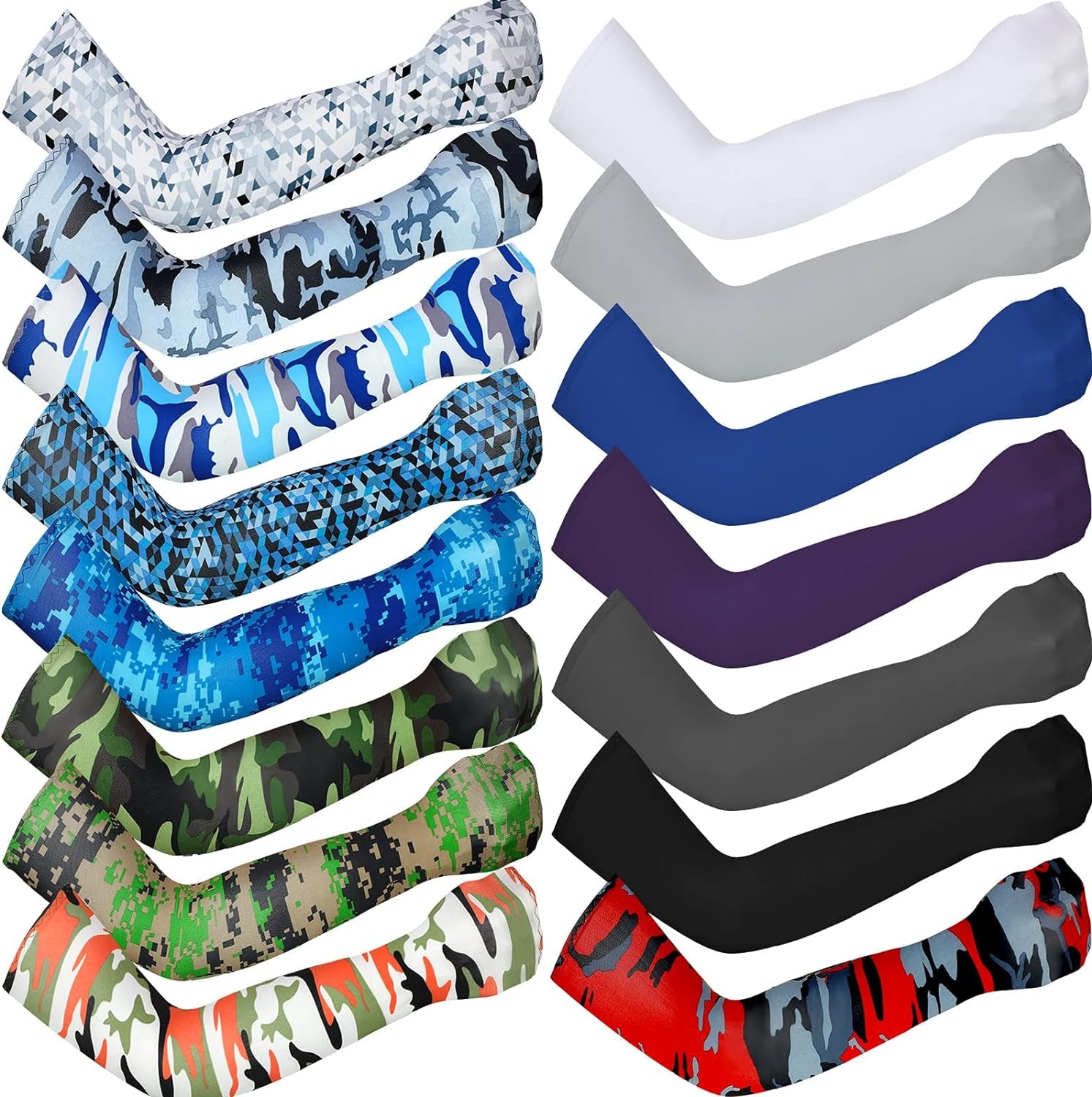 15 Pairs Unisex Arm Sleeves UV Protection Arm Covers Cooling Protective Arm Sleeves for Running Cycling Driving Outdoor