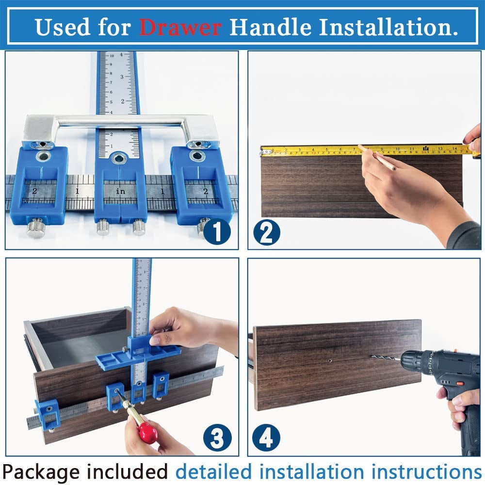 Cabinet Handle Jig with Automatic Center Punch Cabinet Jig for Handles and Pulls on Drawers/Cabinets