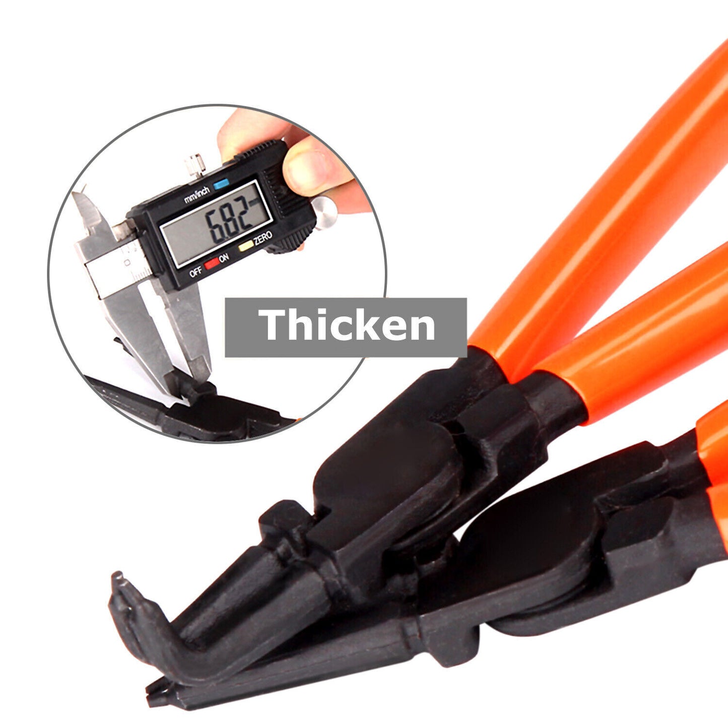 4Pcs Heavy Duty 7" Circlip Plier Snap Ring Plier External Internal Kit W/ Pouch