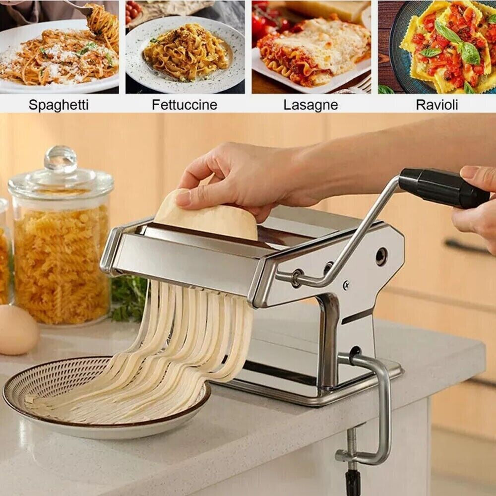 Homemade Pasta Maker Roller – Heavy-Duty Stainless Steel Machine for Spaghetti, Fettuccine & More