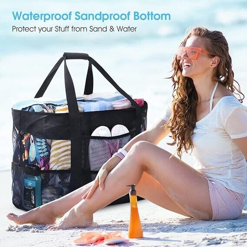 Large Beach Bag Tote Oversized Beach Pool Bag Storage Fitness Swimming