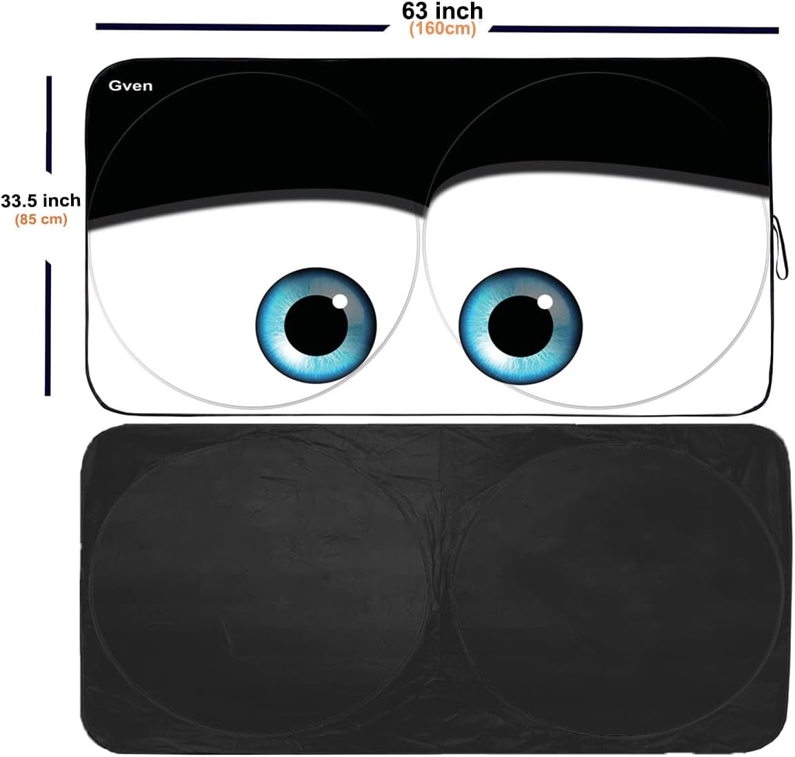 Funny Car Eyes Sunshades Car Sun Shade for Front Window Foldable 210T Keep Your Vehicle Cool