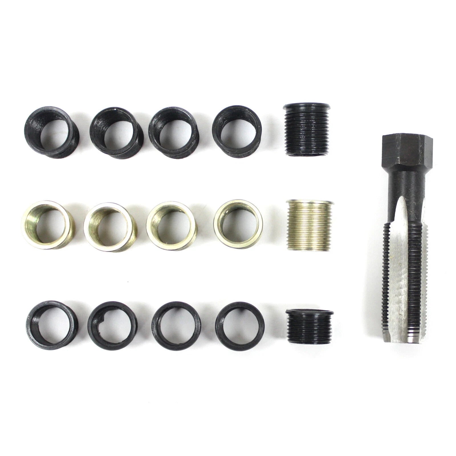 16Pc Spark Plug Thread Repair Rethreading Tool Kit M16 Threaded Coil Insert