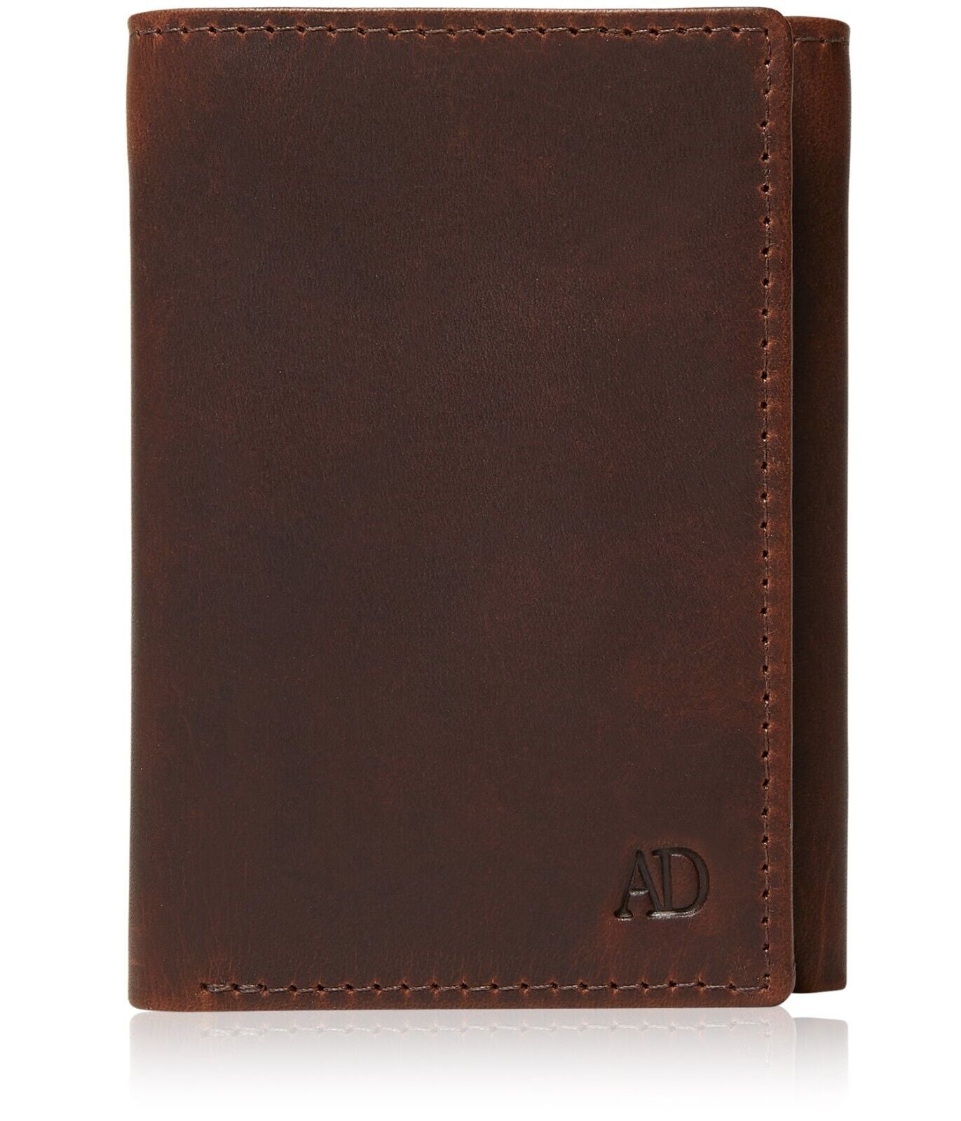 Genuine Leather Mens Wallet Slim Trifold Wallets for Men with ID Window RFID