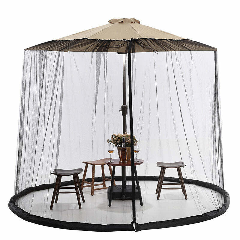 9Ft Patio Umbrella Bug Screen W/Zipper Door and Polyester Netting(Net ONLY)