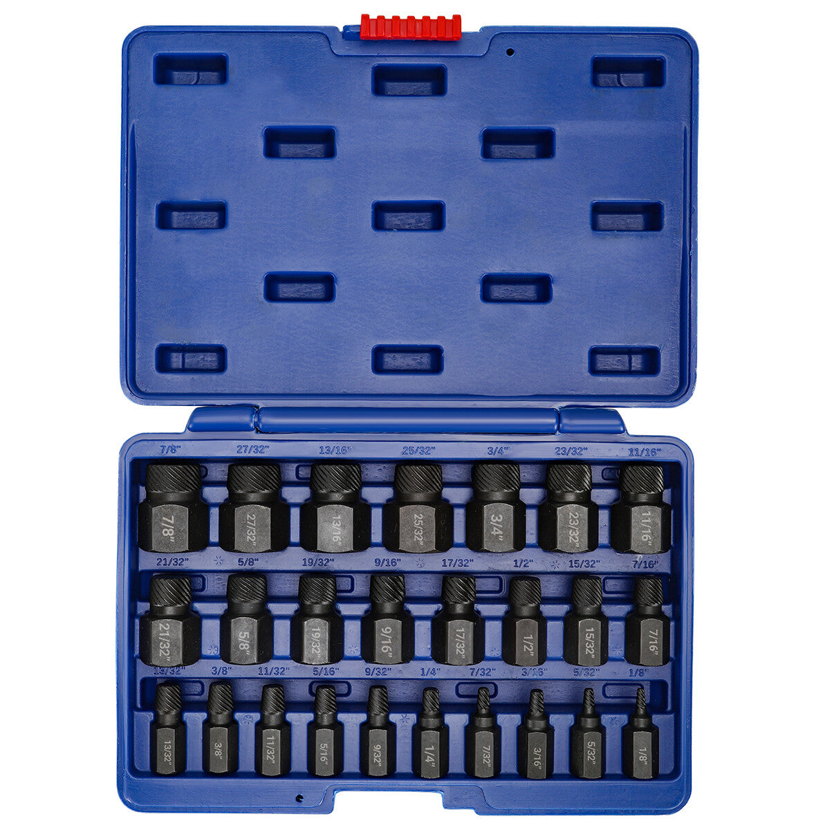 25-Piece Easy Out Screws Bolt Extractor Socket Set Hex Head Rounded Bolt Remover