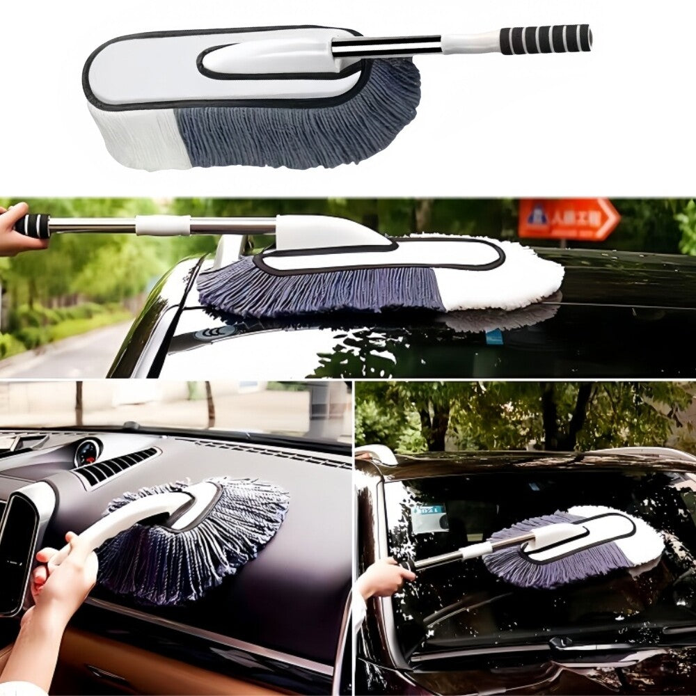 3PCS Microfiber Car Duster Cleaning Brush Exterior Anti-Scratch with Extendable