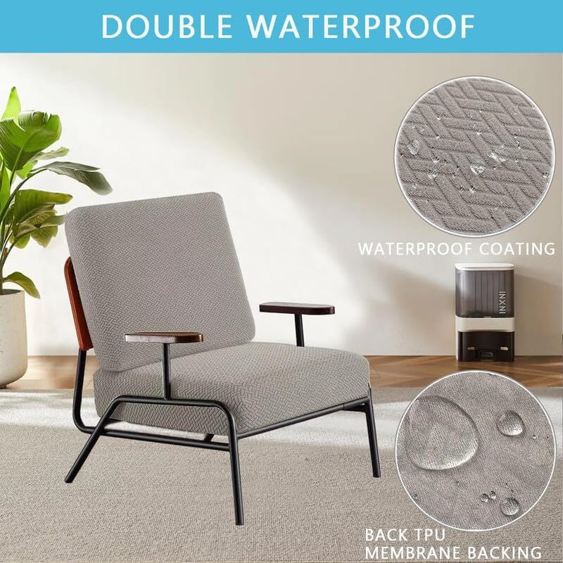 2pcs 100% Waterproof Patio Stretch Sofa Cushion Covers Outdoor Chair Cushion Covers
