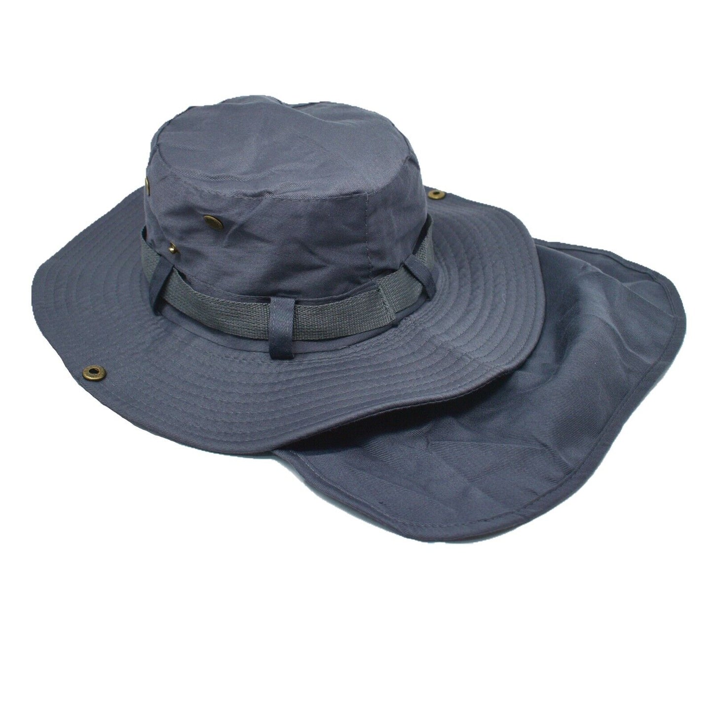 Unisex Bucket Boonie Hat Neck Cover Flap Sun Wide Brim Fishing Solid Outdoor Cap