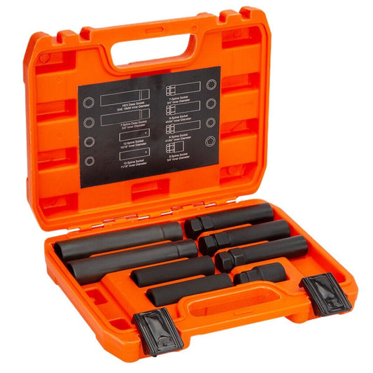 8PCS Universal Locking Key Lug Nut Master Socket Set Wheel Lock Removal Tool Kit