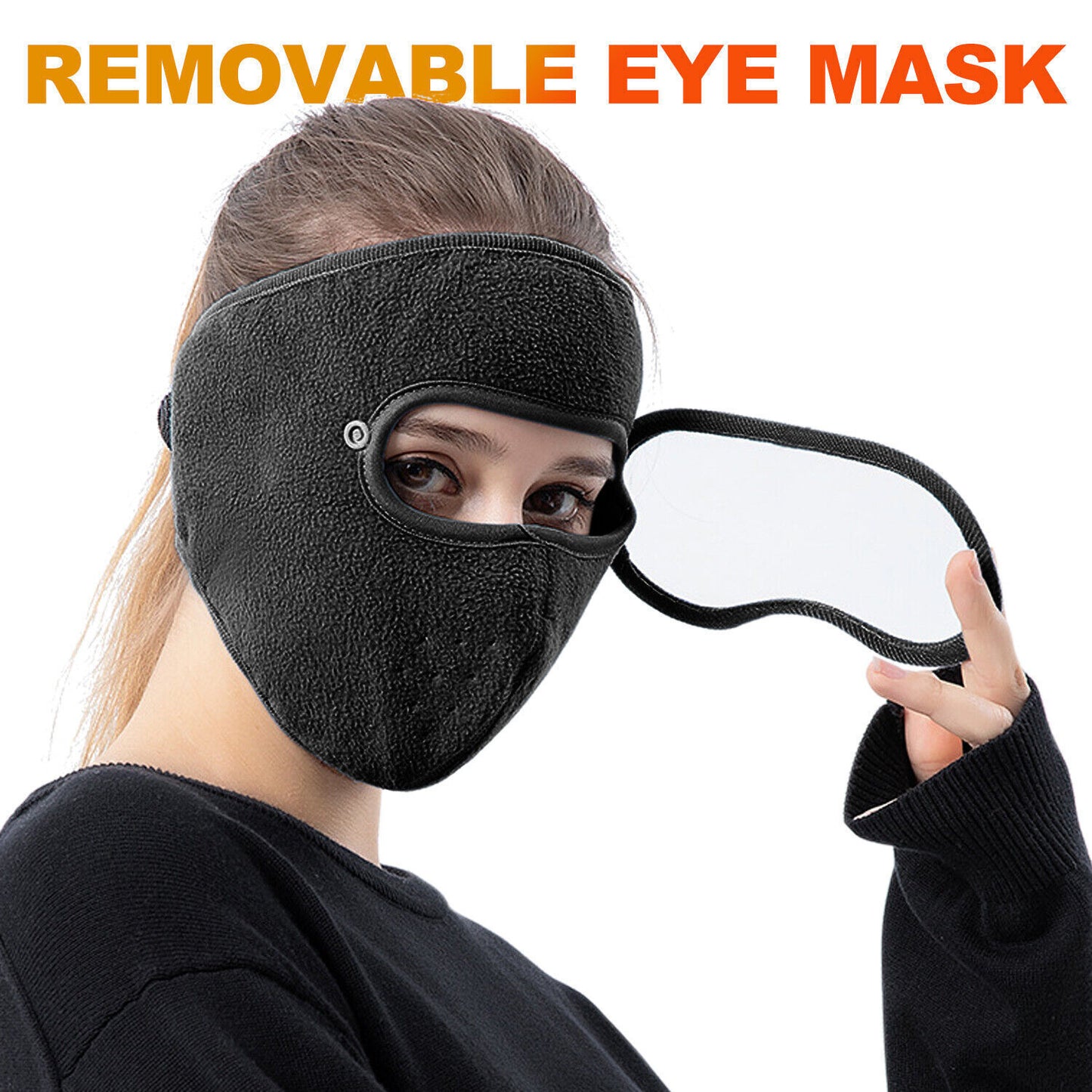 Fleece Warm Winter Balaclava Face Mask with Anti-Fog Goggles Windproof Skull Cap