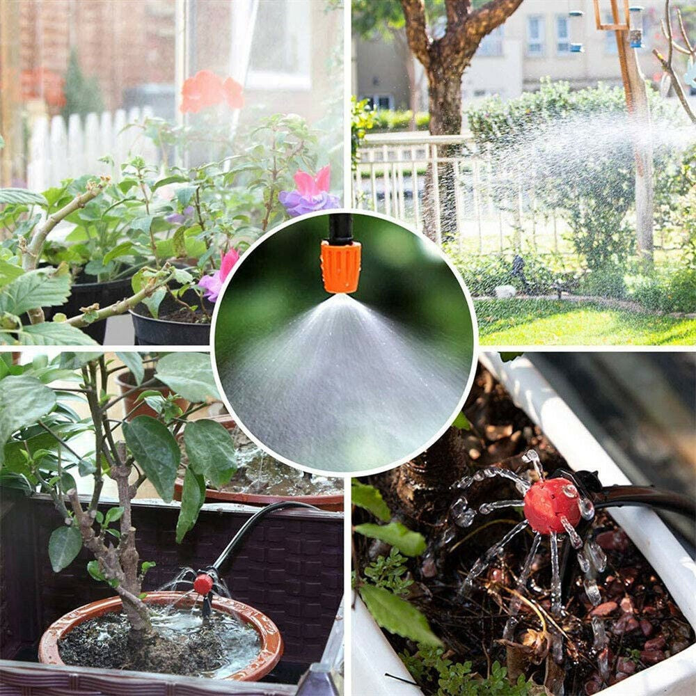 Drip Irrigation System Plant Timer Self Garden Watering Spray Hose Kit 100Ft/30M