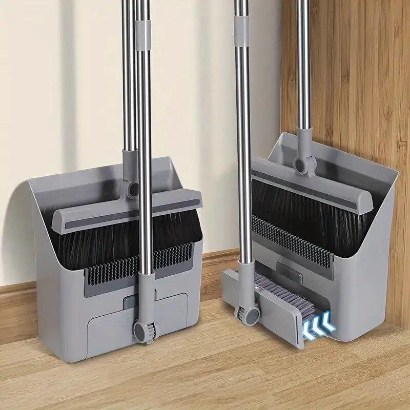  3 in 1 Broom and Dustpan Set Lightweight Upright Lobby Broom and Dust Pan Combo
