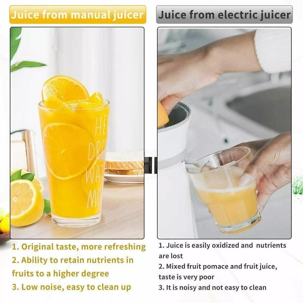 Heavy Duty Manual Fruit Juicer Premium Extractor Hand Press Lemon Squeezer US_