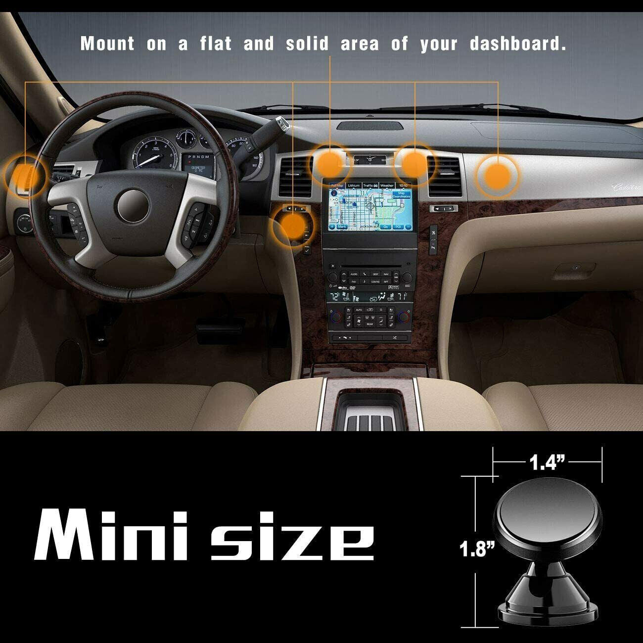 Super Magnetic Car Mount 360 Degree Dashboard Holder for Cell Phone Universal