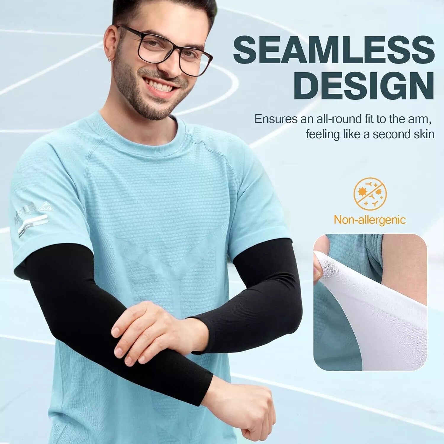 Men Women Cooling Arm Sleeves Compression Cover UV Sun Protection Sports Outdoor