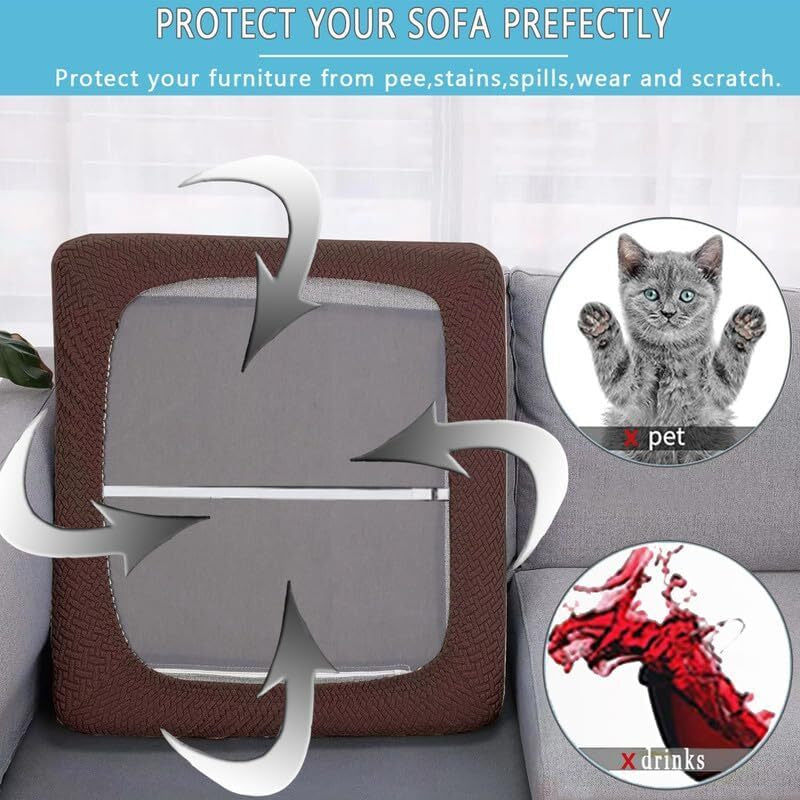 2pcs 100% Waterproof Patio Stretch Sofa Cushion Covers Outdoor Chair Cushion Covers