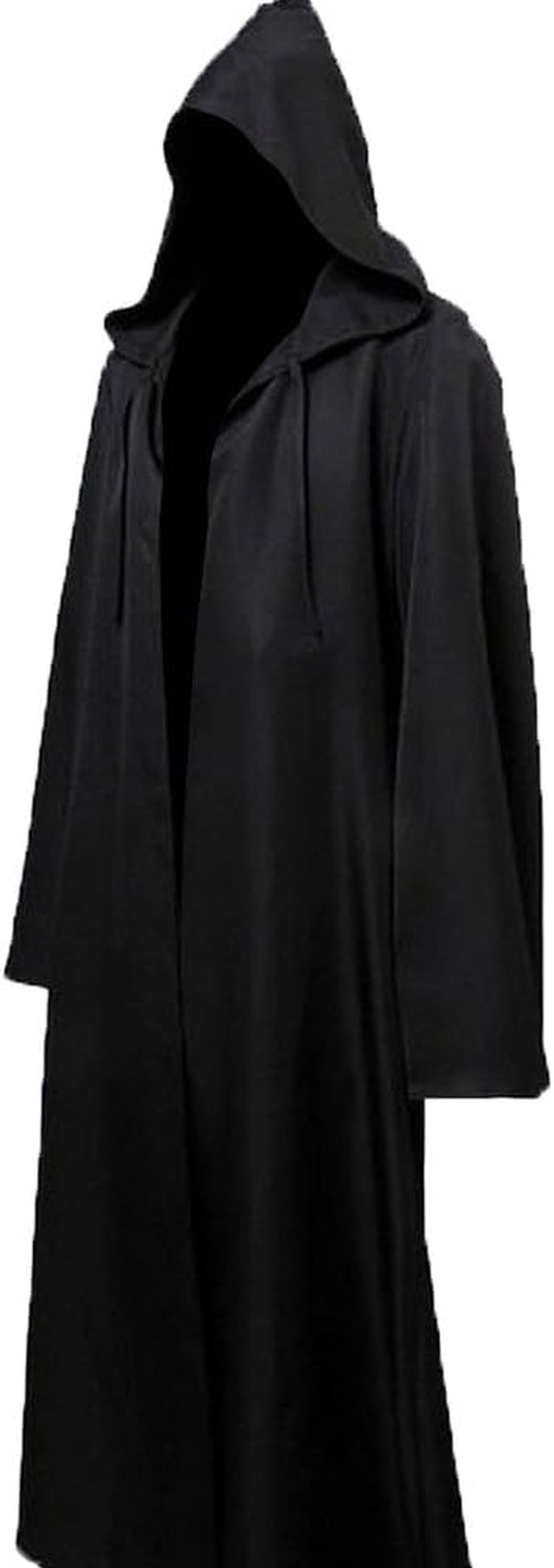 Men'S Cosplay Cloak Robe Costume Halloween Tunic Hooded Uniform Black Robe for Halloween