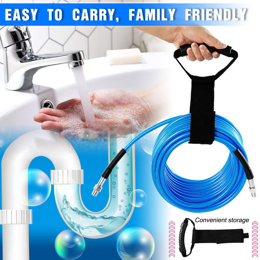 Sewer Jetter Kit for Pressure Washer Drain Cleaner Hose 50FT 1/4" M-NPT 5800PSI