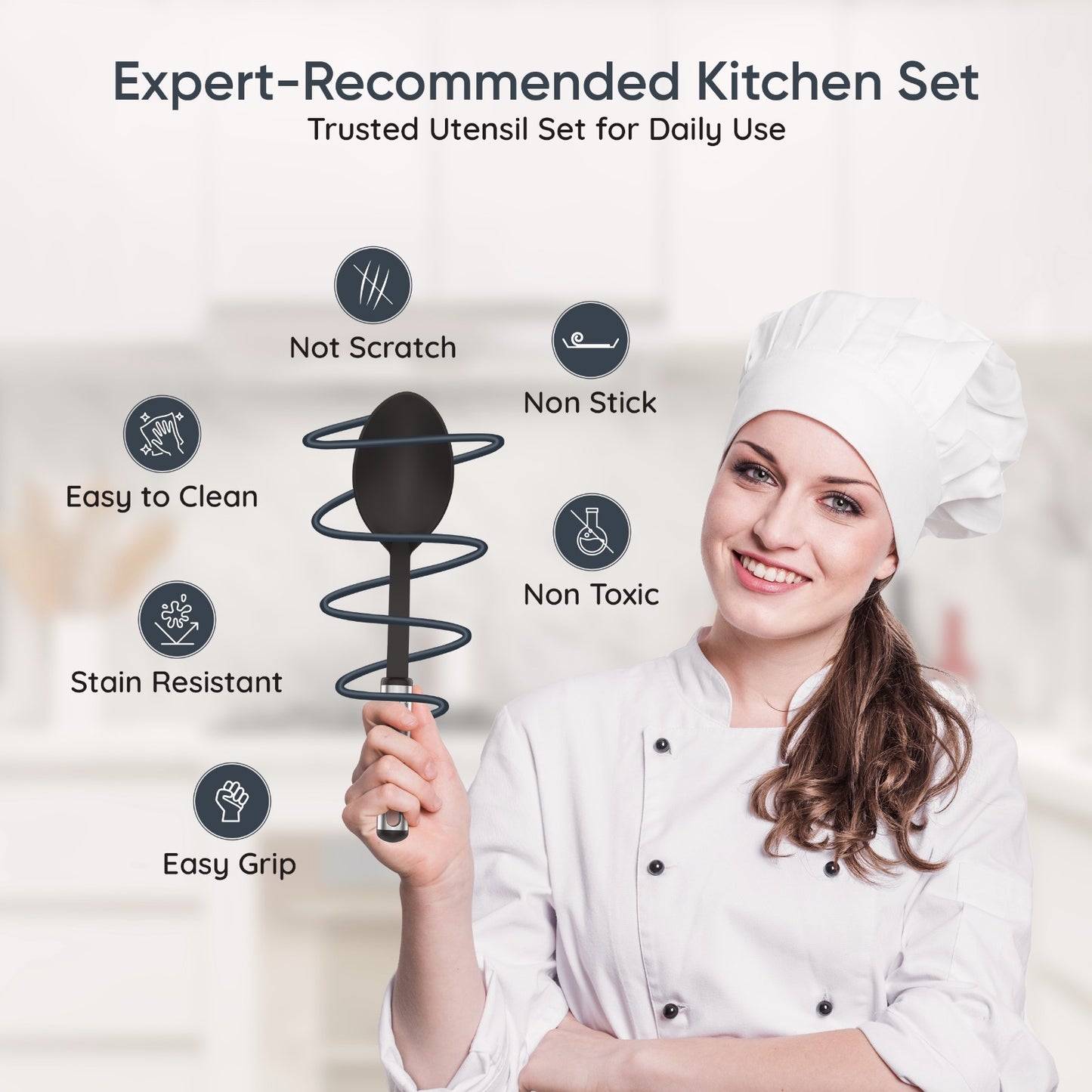 Cooking Utensils Set 23 Piece Stainless Steel Heat Resistant Nylon Kitchen Tool