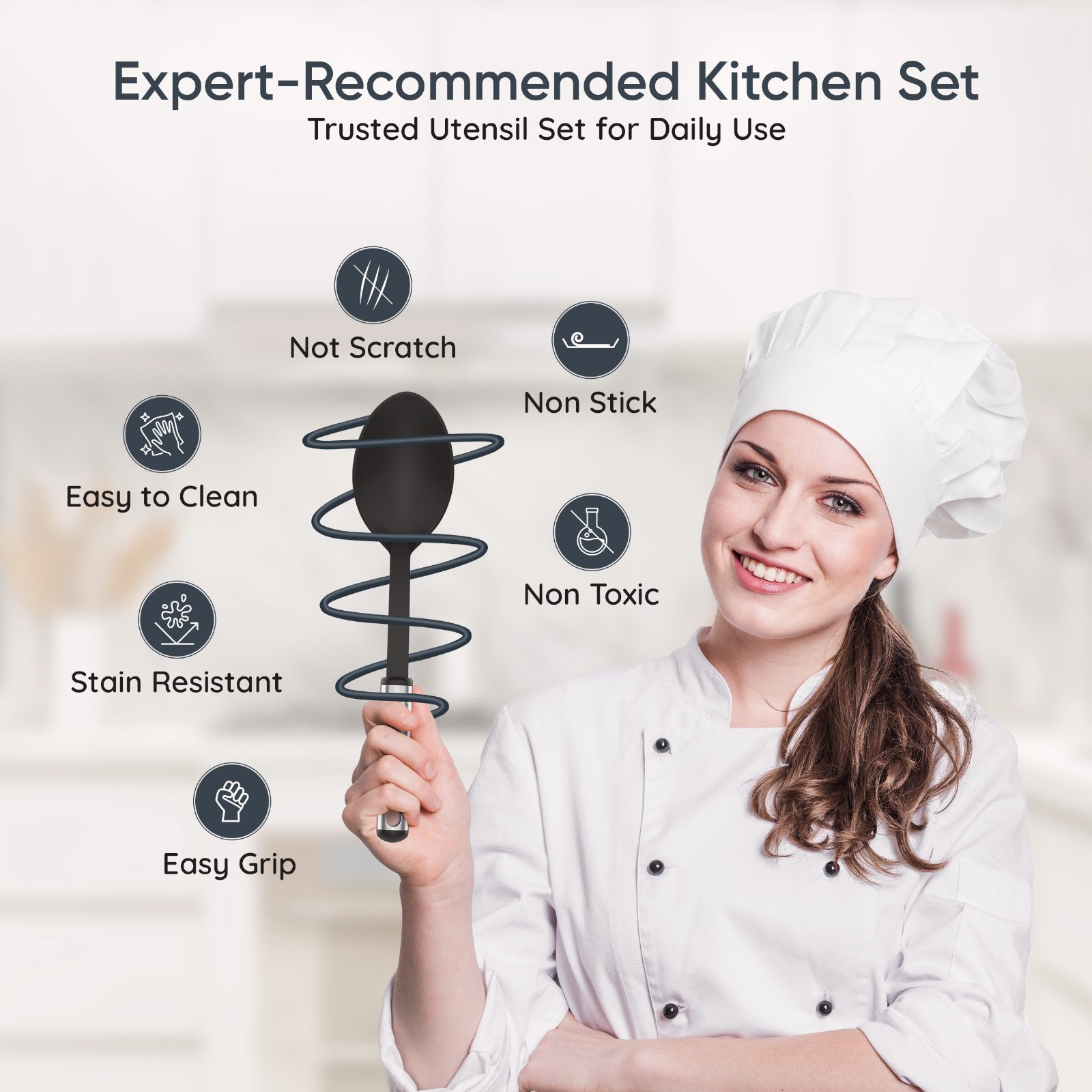 Cooking Utensils Set 23 Piece Stainless Steel Heat Resistant Nylon Kitchen Tool