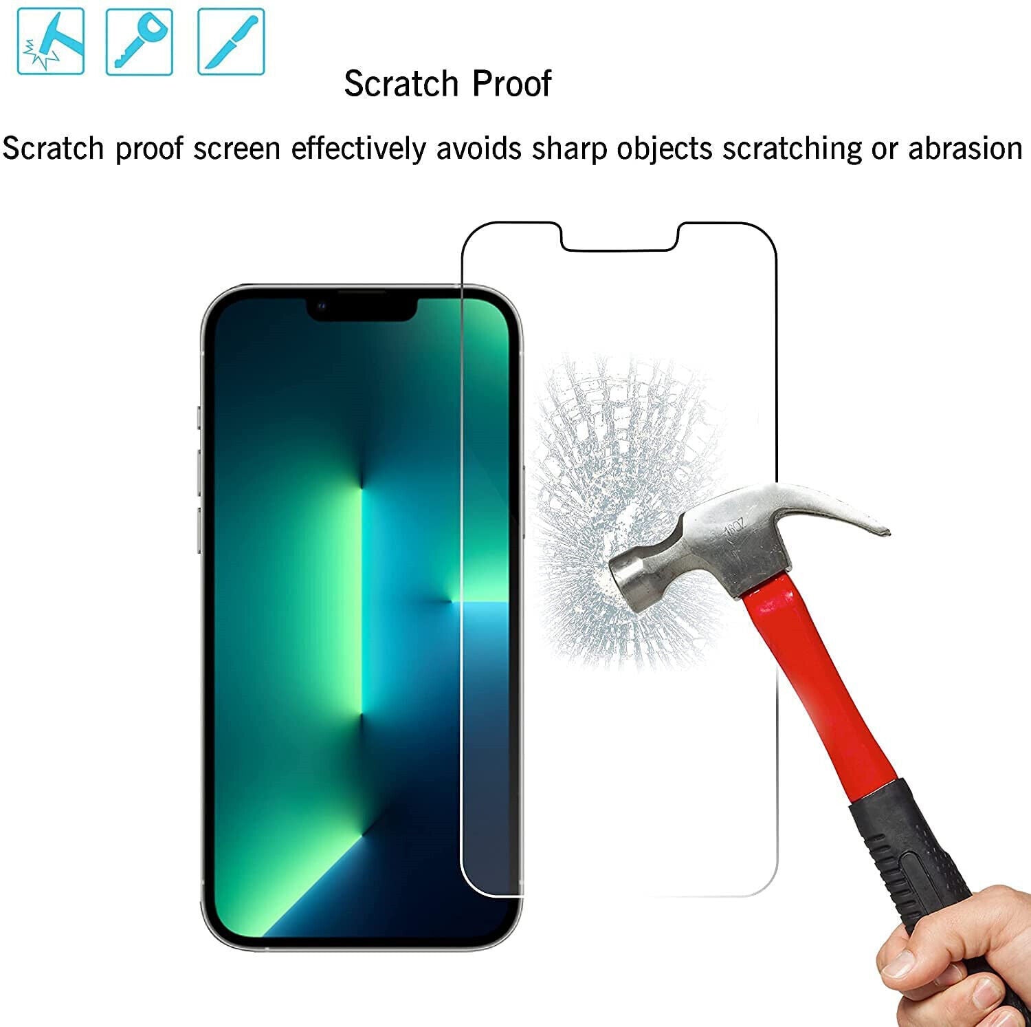 For Iphone 16 15  Pro Max Clear Shockproof Case +2*Screen +2*Lens Protector