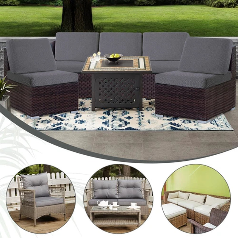 2pcs 100% Waterproof Patio Stretch Sofa Cushion Covers Outdoor Chair Cushion Covers