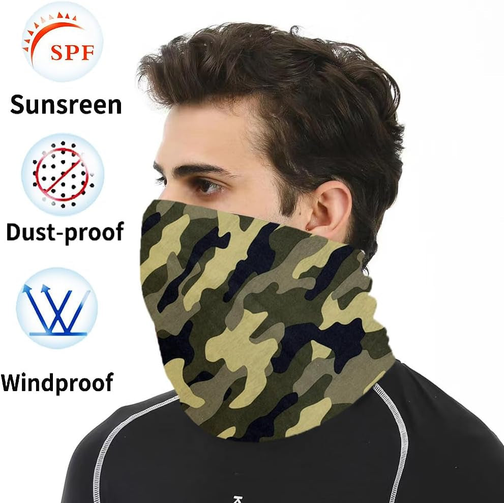 Neck Gaiter Mask Face Scarf Bandana Tube Cover Headwear Balaclava Headband Headwrap for Men and Women