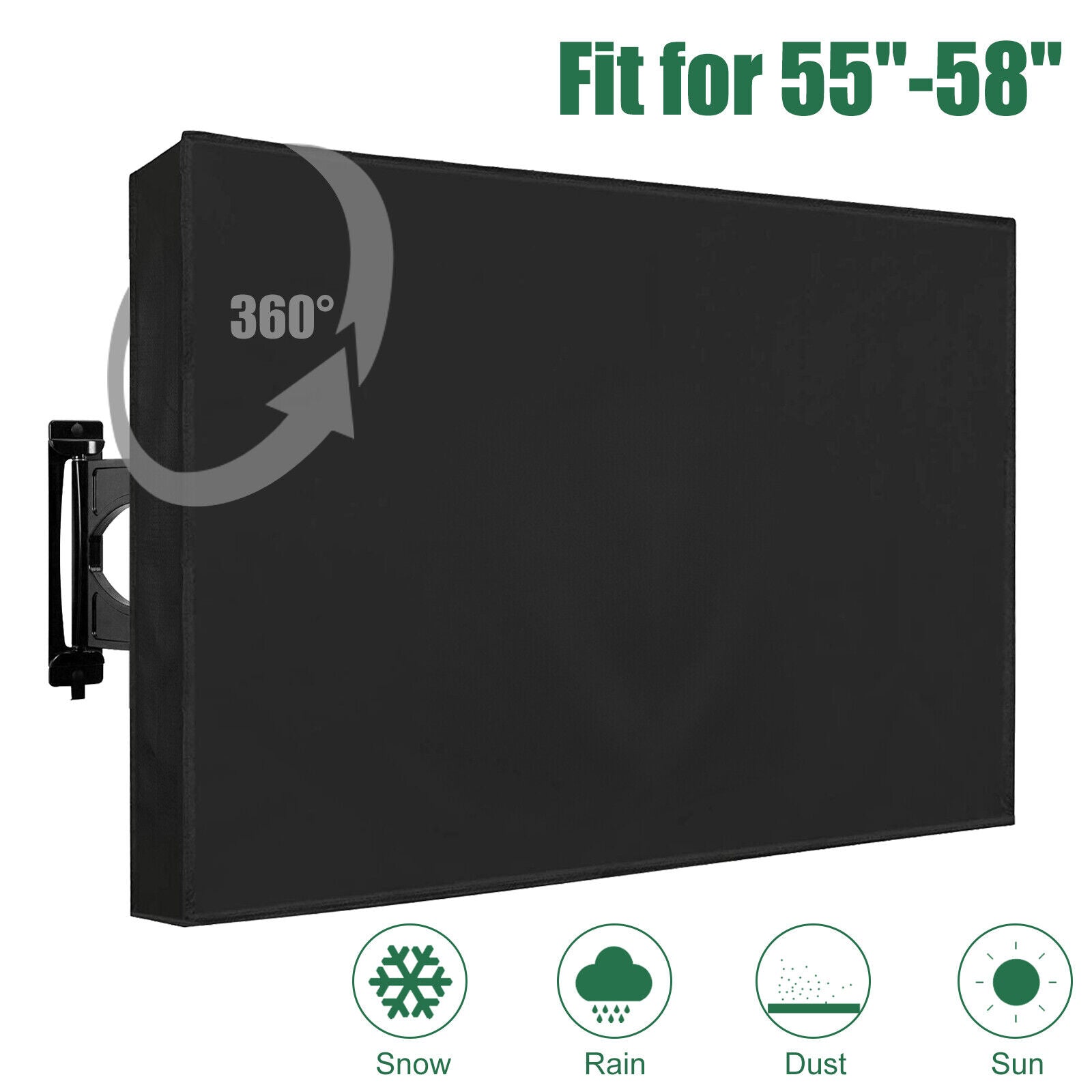55-58 Inch Outdoor TV Cover Fitted Waterproof Weatherproof Television Protector