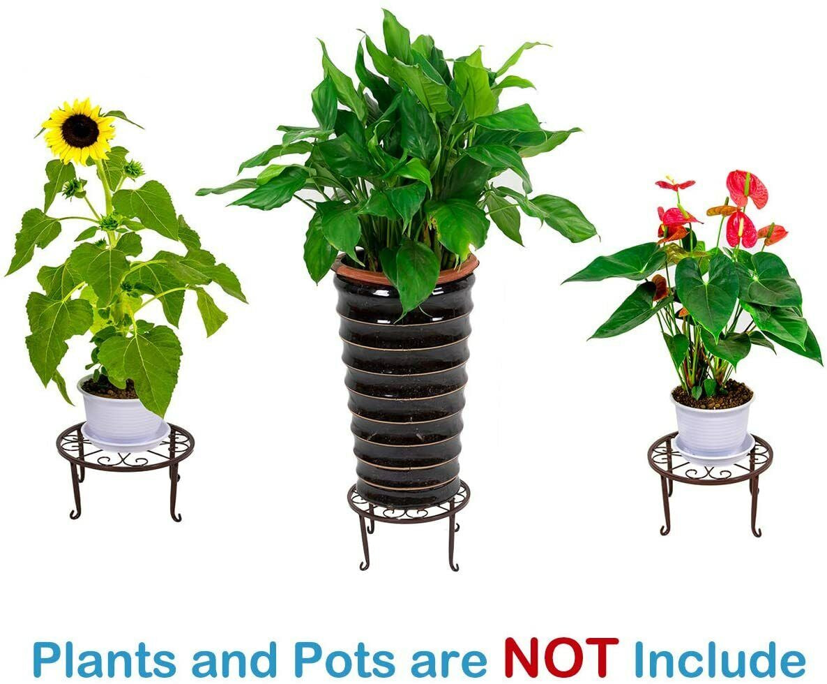 3 Pack Iron Potted Plant Stands 9 in round Flower Pot Holder Heavy Duty 50Lb