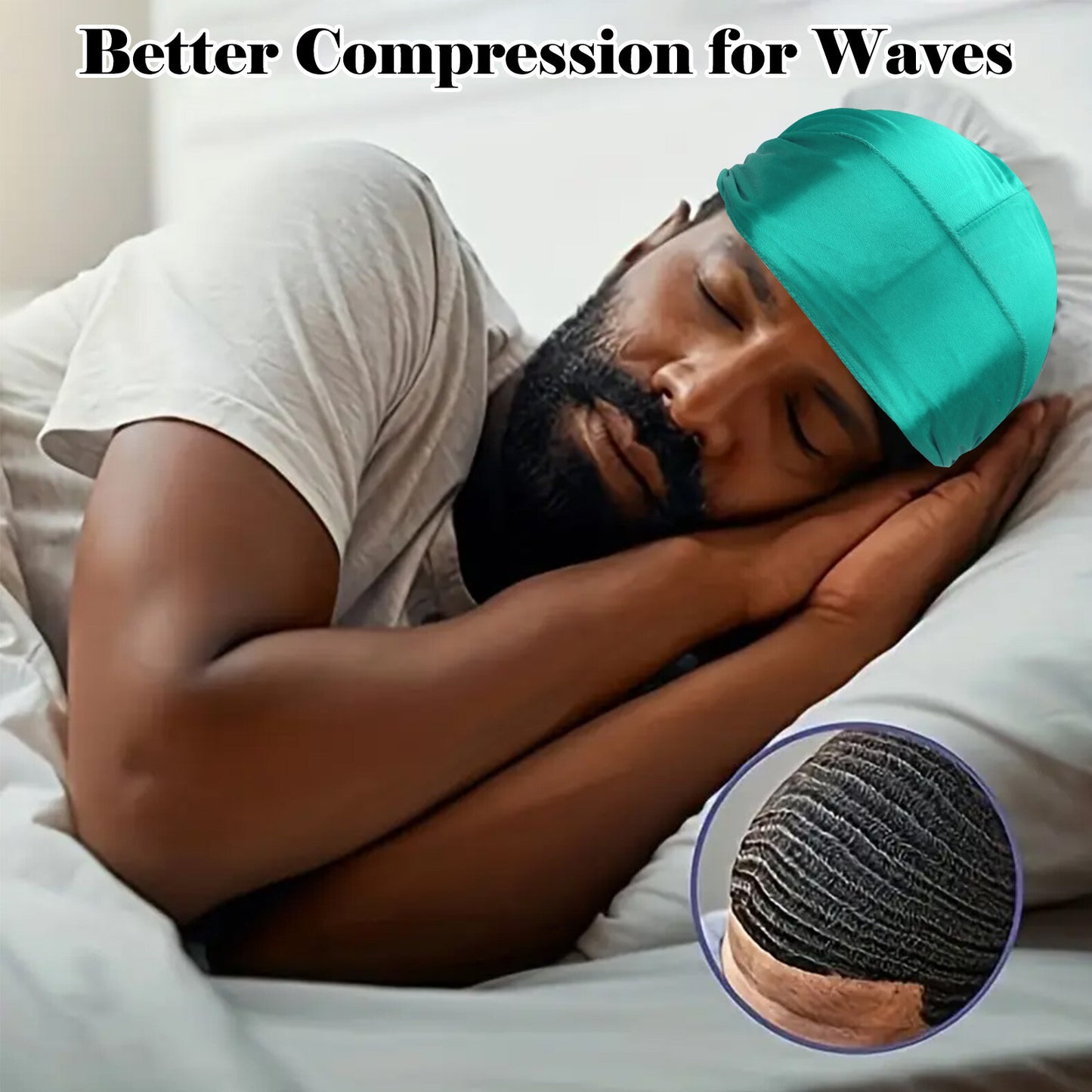 5PCS Silky Durag Caps Wave Wide Strap Headwraps Long Tail Turban Beanies for Men, Women, Multicoloured