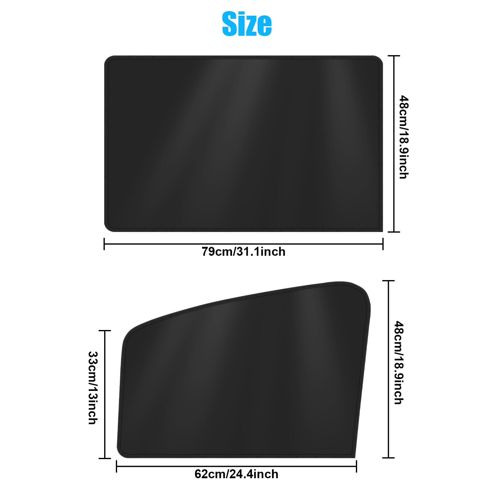 4PCS Magnetic Car Side Window Sun Shade Cover Shield UV Protection Front & Rear