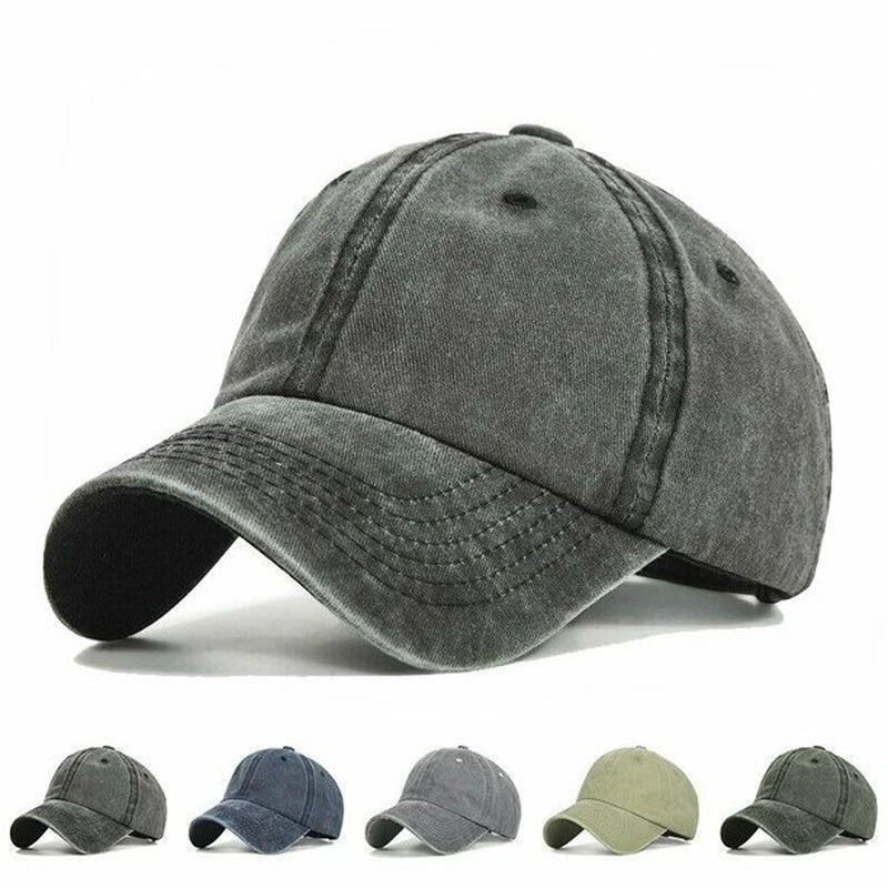 PONYTAIL HAT MESSY HIGH BUN DAD HAT PONYCAP ADJUSTABLE SOLID COTTON DISTRESSED W
