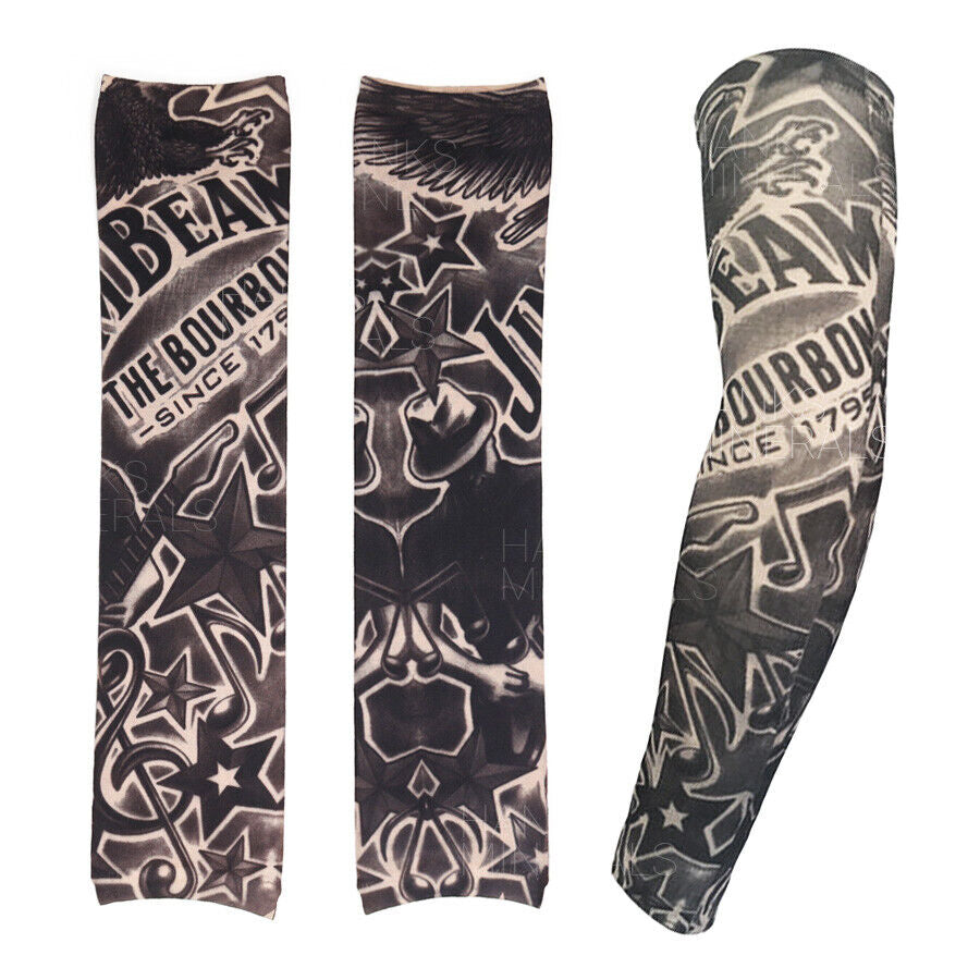 10-Pack Temporary Tattoo Sleeves Body Art Cooling Fake Slip on Arm Sun Protector