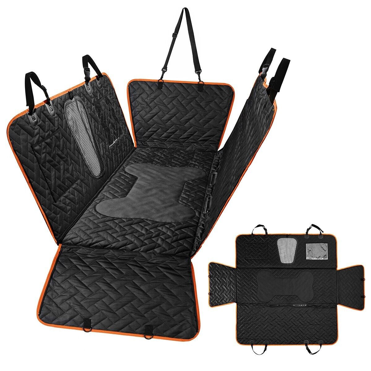 Durable Waterproof Dog Hammock Car Seat Cover – Back Seat Protector for Trucks & SUVs with Free Pet Seatbelt