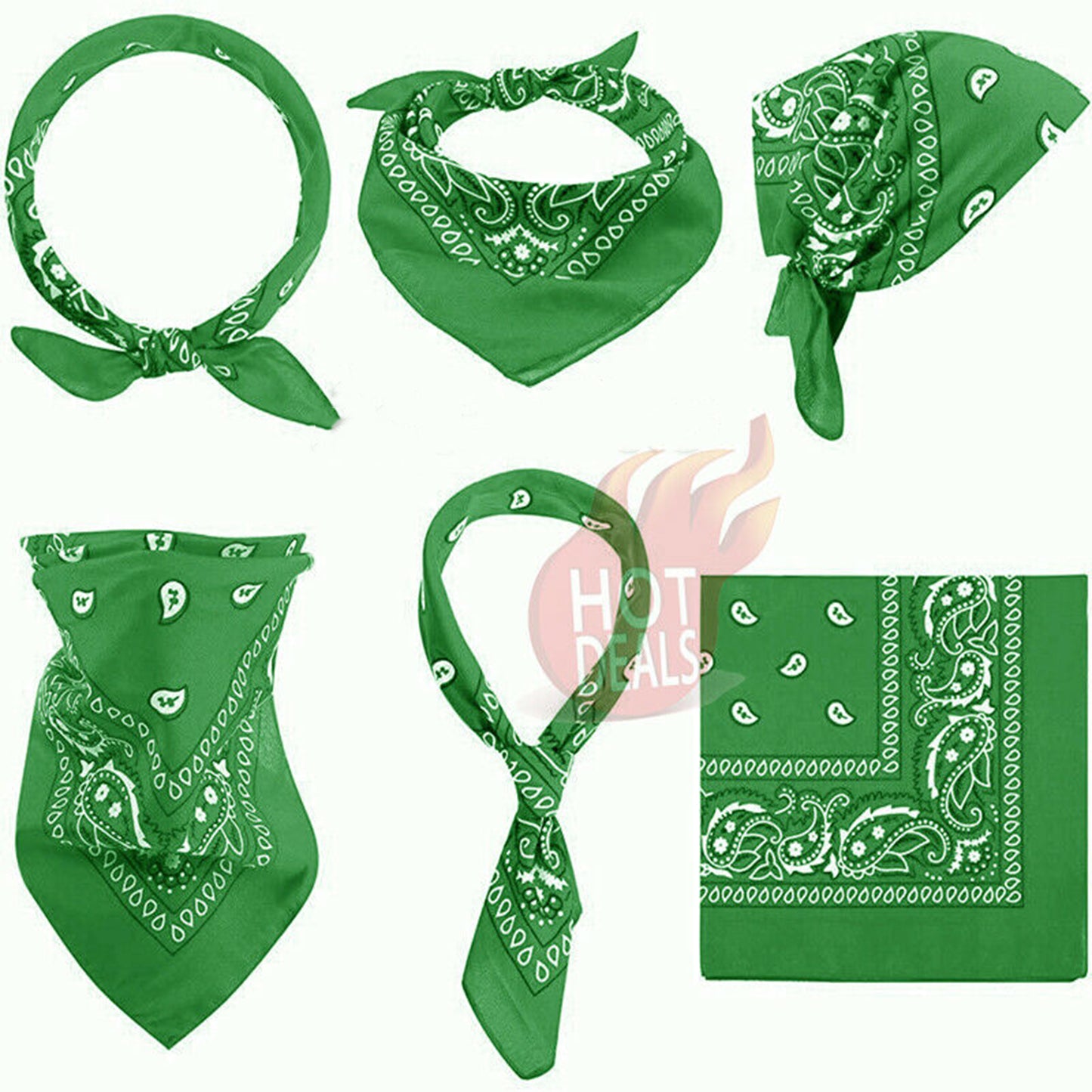 Bandana 100% Cotton Paisley Print Scarf Head Wrap Neck Headband for Men & Women