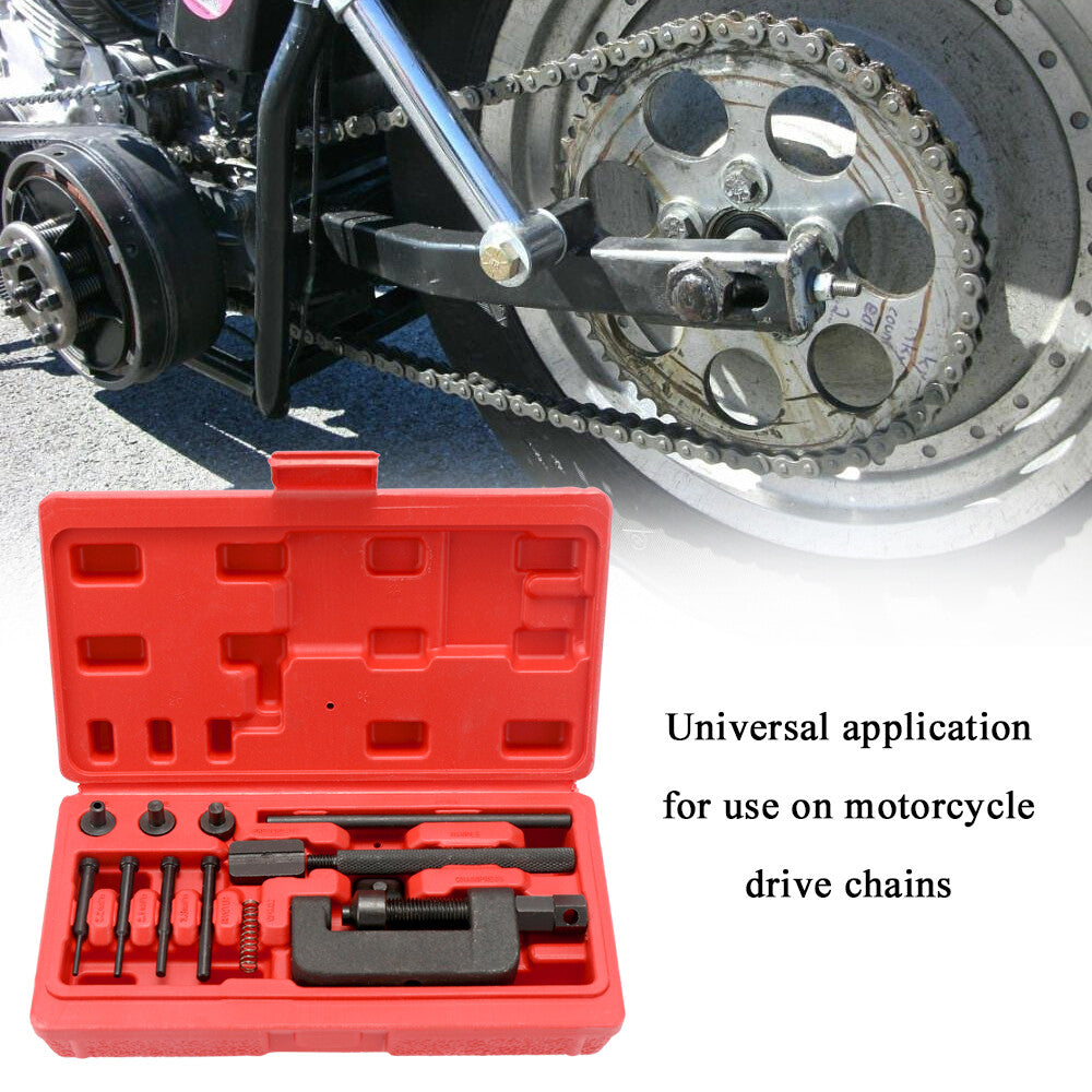 Motorcycle Bike Chain Breaker Splitter Link Riveter Universal Set Riveting Tool