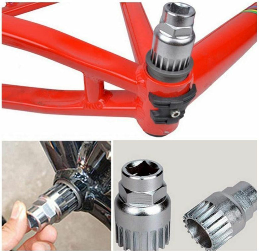 Bike Repair Tool 6 PCS Kit Crank Chain Cutter Extractor Bracket Freewheel Puller