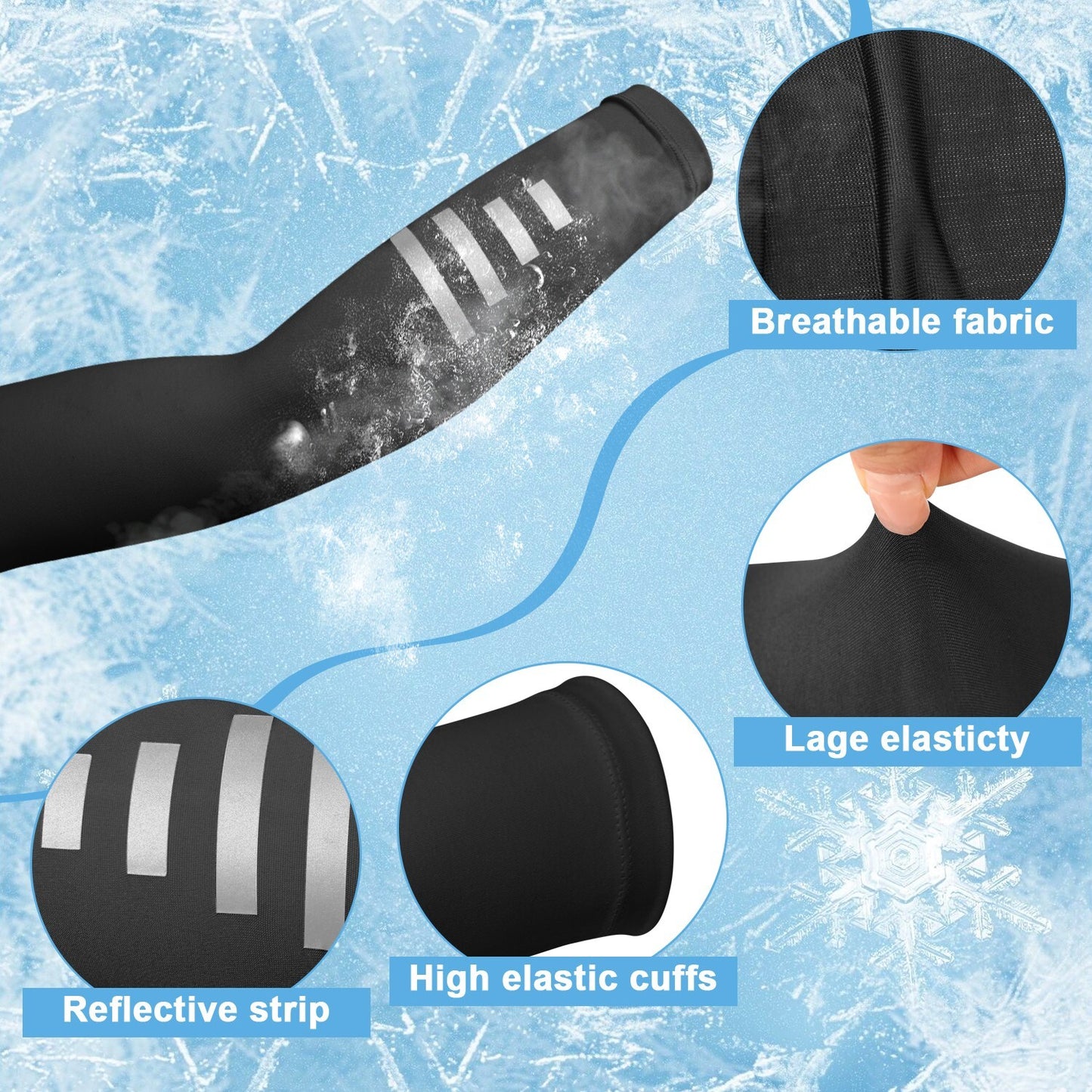 Reflective Sleeves Sunscreen Arm Sleeves Cycling Running UV Protection UPF 50+