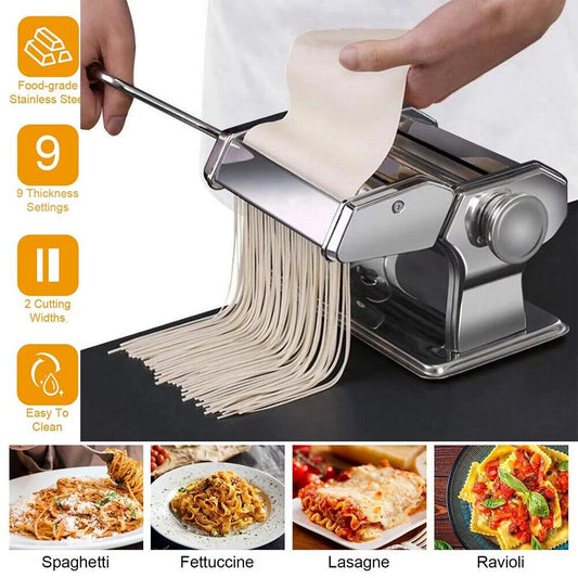 Homemade Pasta Maker Roller – Heavy-Duty Stainless Steel Machine for Spaghetti, Fettuccine & More