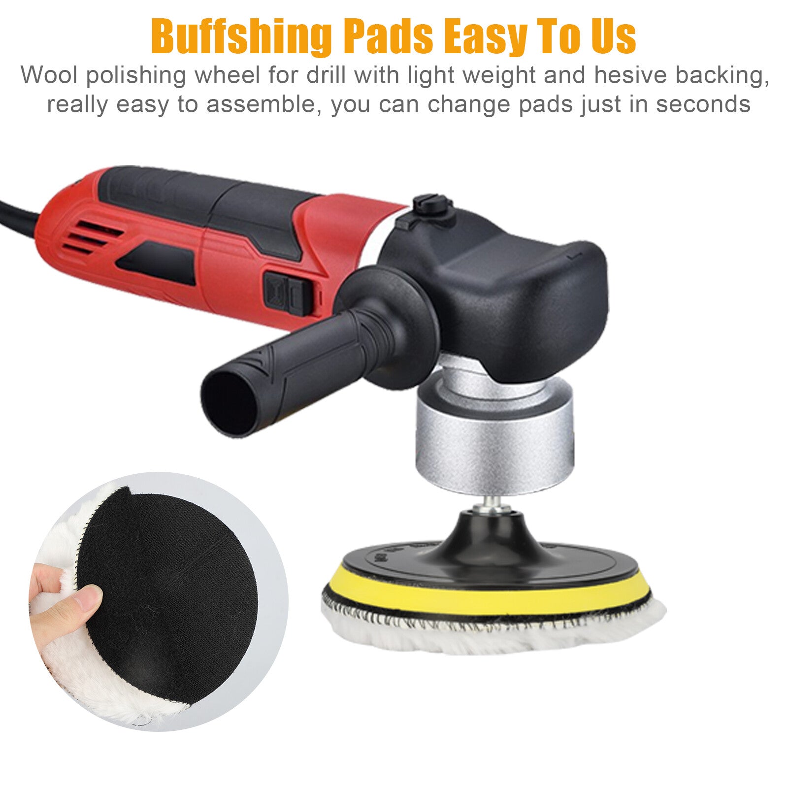 5X 6" Car Polishing Pads Buffing Wool Wheel Mop Kit Bonnet Buffer Pad Polisher