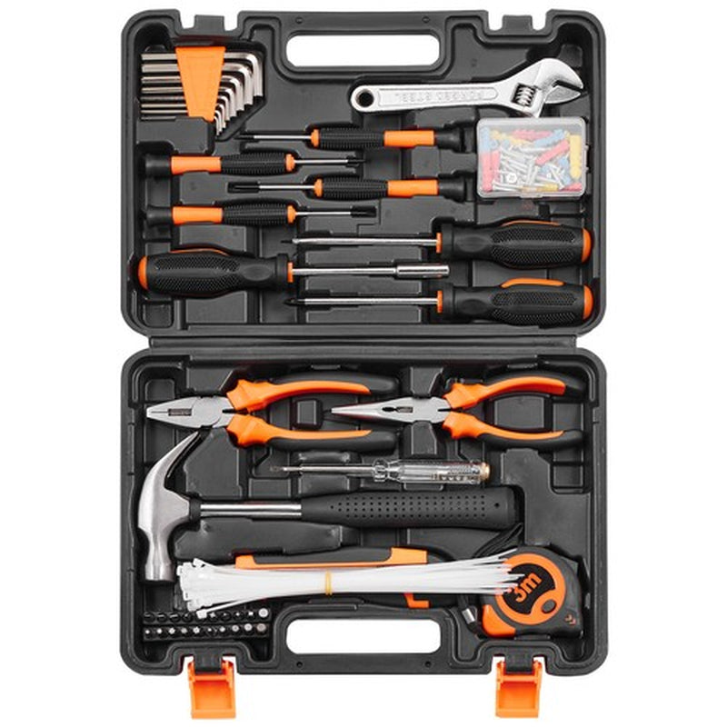 132 Pieces Tool Kit General Household Hand Tool Set with Portable Tool Case
