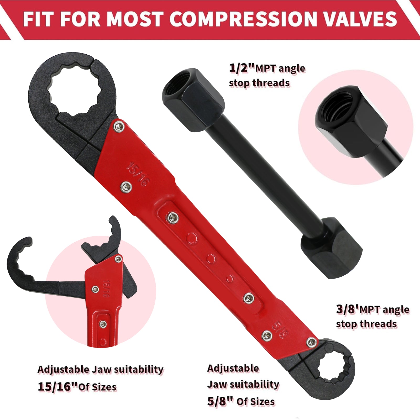 Angle Stop Wrench Kit – Multi-Function Plumbing Tool for Valve & Supply Line Removal