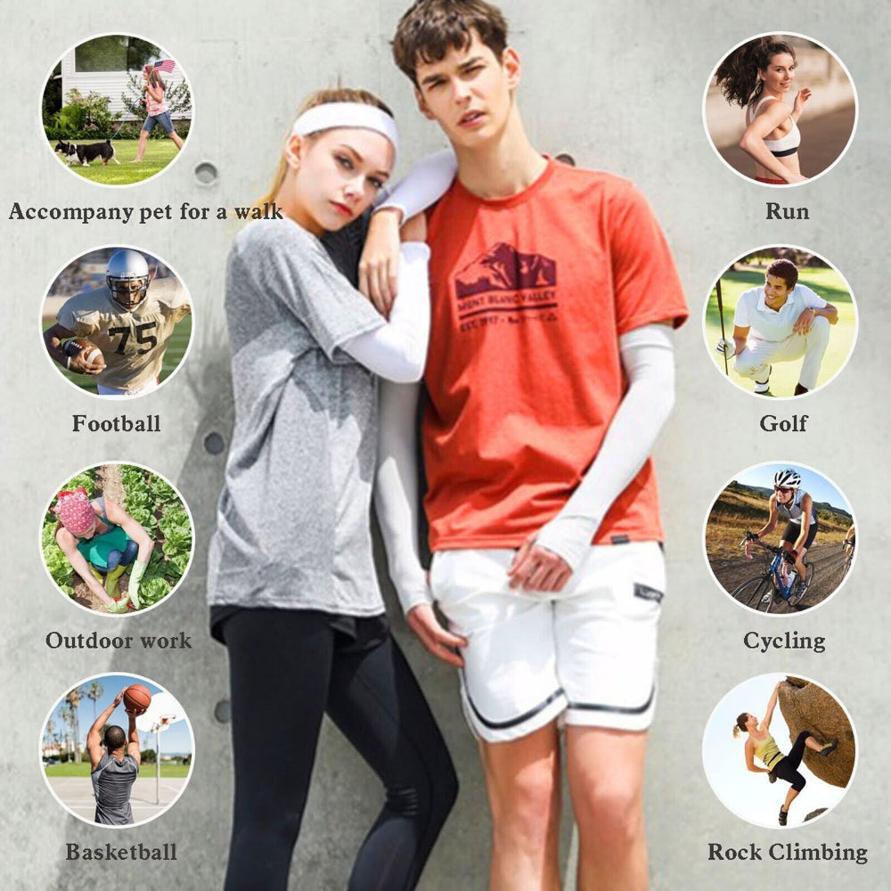 1PR Arm Sleeves UV Sun Protection Arm Cover Cuff for Men Women Outdoor Sport