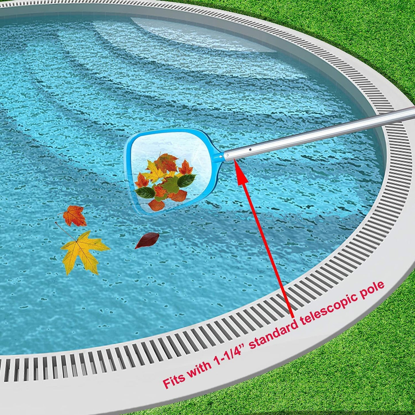 Pool Spa Leaf Skimmer Net with White Ultra Fine Mesh