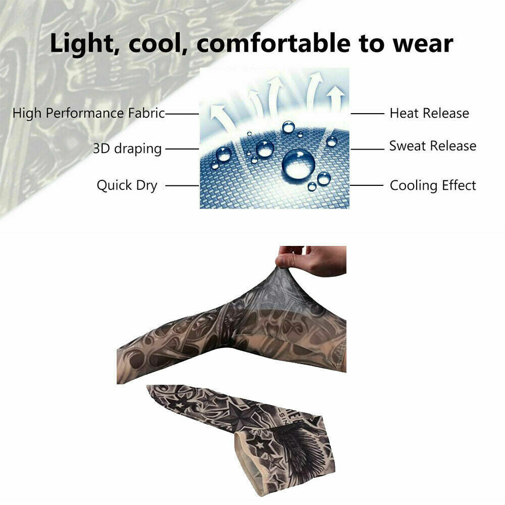 20PCS Tattoo Cooling Arm Sleeves Cover Unisex Sports Outdoor UV Sun Protection