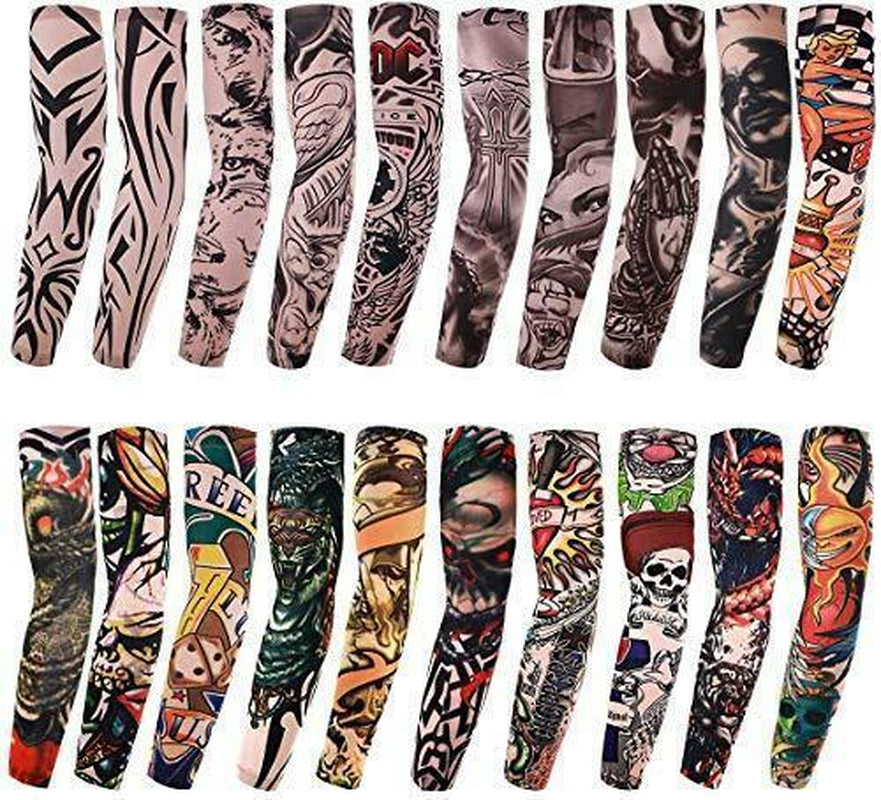 20PCS Set Arts Fake Temporary Tattoo Armsleeve Arm Sunscreen Sleeves