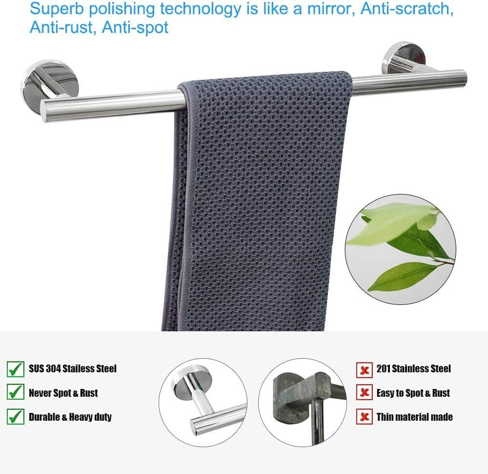 6 PCS Bathroom Hardware Set Matte Towel Bar Stainless Steel Towel Rack Set