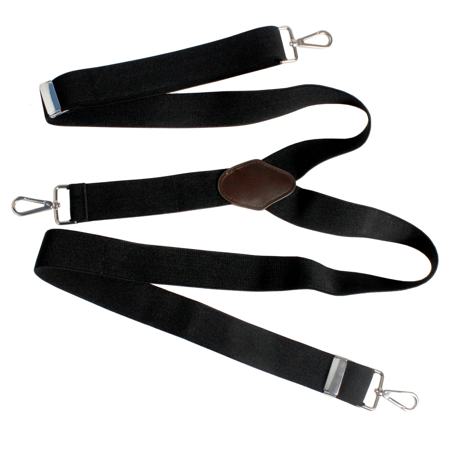 Mens Pery Belt Hook Y-Back Elastic Suspenders Black Heavy Duty Work Adjustable